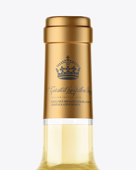 Clear Glass White Wine Bottle Mockup Clear Glass White Wine Bottle Mockup