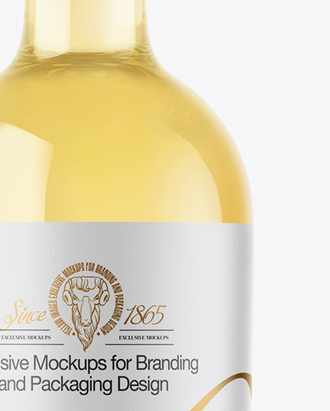 Clear Glass White Wine Bottle Mockup Clear Glass White Wine Bottle Mockup