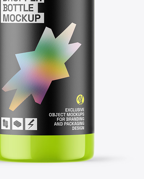 Glossy Dropper Bottle Mockup