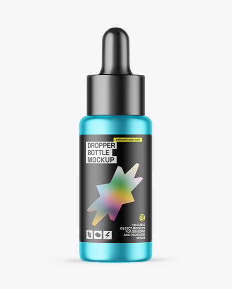 Matte Metallic Dropper Bottle Mockup