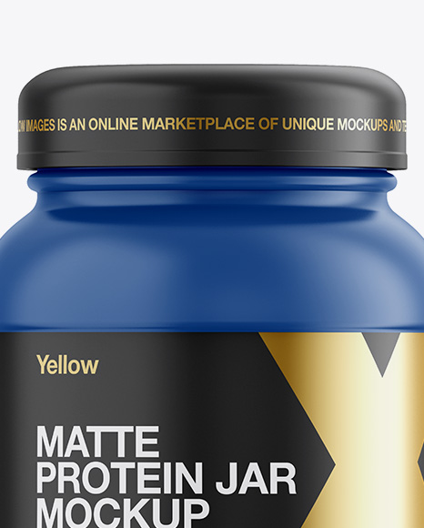 Matte Plastic Protein Jar Mockup - Front View