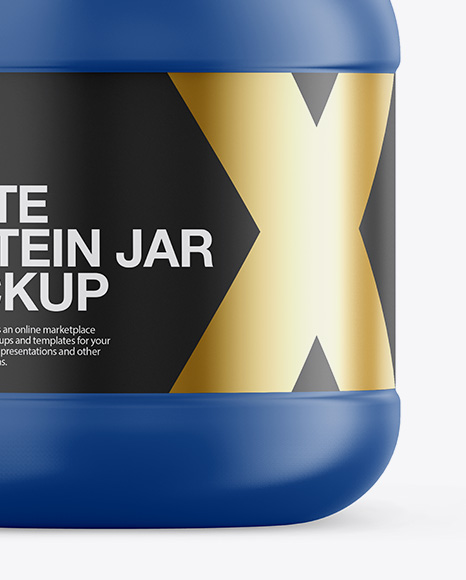 Matte Plastic Protein Jar Mockup - Front View