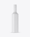 Glossy Ceramic Bottle With Paper Label Mockup