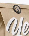 Kraft Paper Bag With Label Mockup - Half Side View