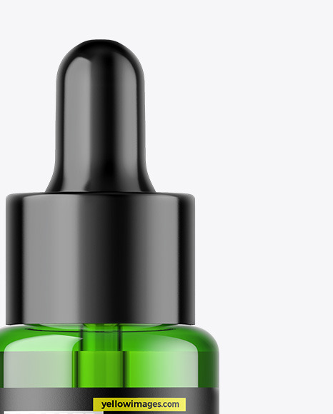 Green Glass Dropper Bottle Mockup