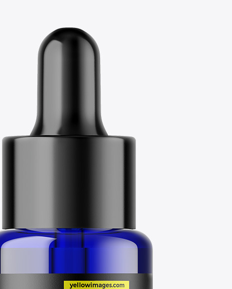 Blue Glass Dropper Bottle Mockup