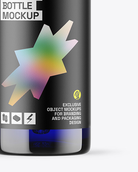 Blue Glass Dropper Bottle Mockup