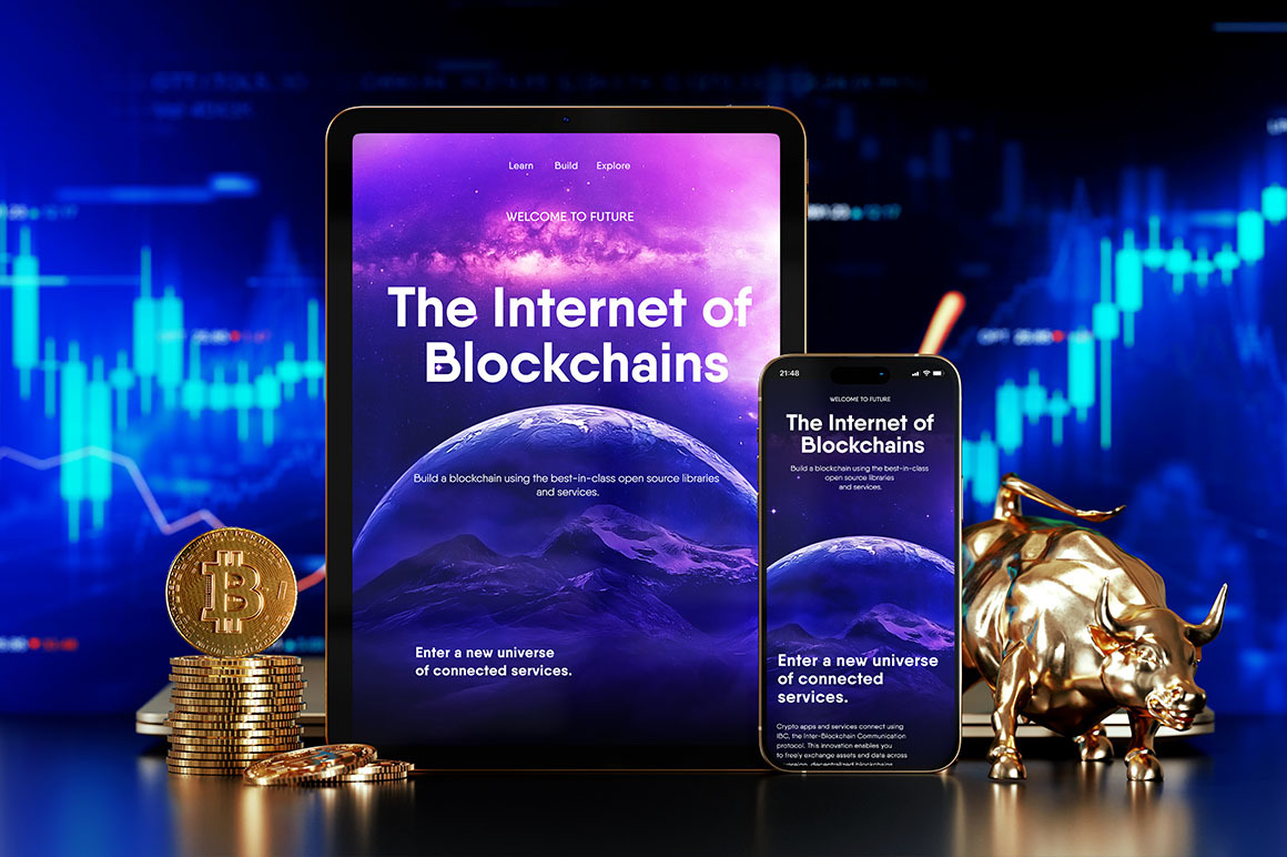Devices Screens for Crypto App Presentation Mockup Devices Screens for Crypto App Presentation Mockup