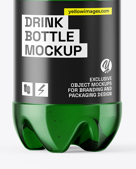 2L Green PET Plastic Bottle w/ Sparkling Water Mockup