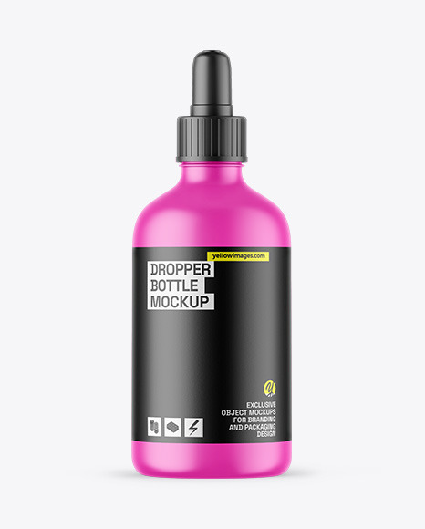 Matte Dropper Bottle Mockup - Oil Tincture PSD Mockup