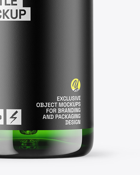 Green Glass Dropper Bottle Mockup