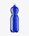 2L Blue PET Bottle w/ Sparkling Water Mockup