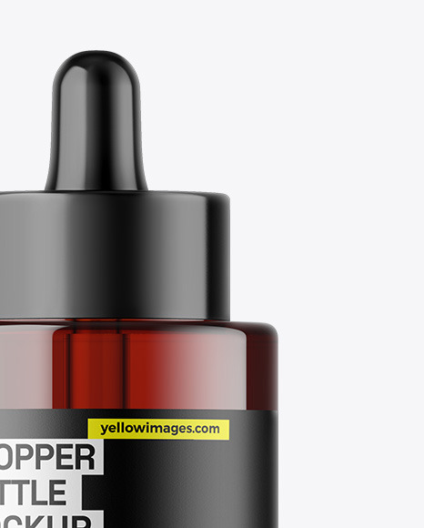 Dark Amber Glass Dropper Bottle Mockup