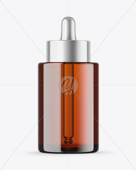 Amber Glass Dropper Bottle Mockup