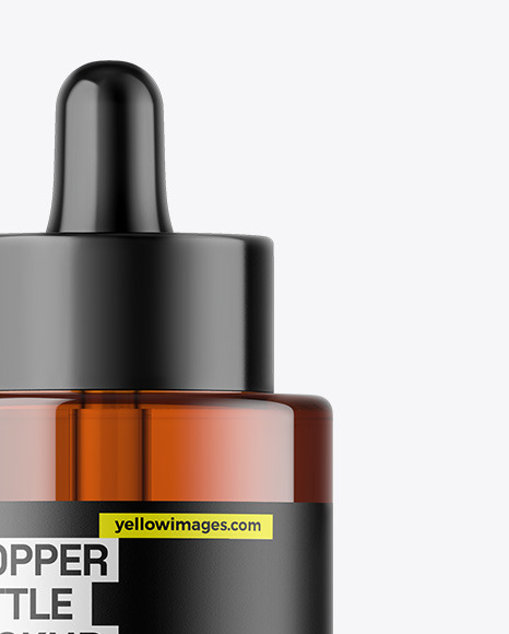 Amber Glass Dropper Bottle Mockup