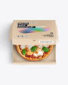 Half Open Kraft Box With Pizza Mockup