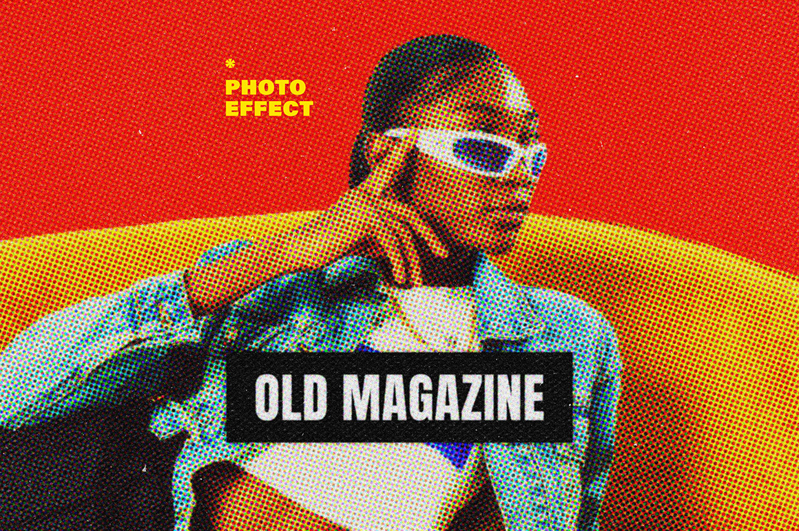 Old Magazine Halftone Photo Effect Old Magazine Halftone Photo Effect