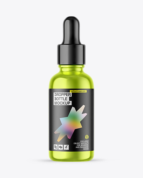 Metallic Dropper Bottle Mockup - Oil Tincture PSD Mockup