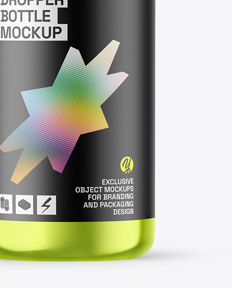 Metallic Dropper Bottle Mockup