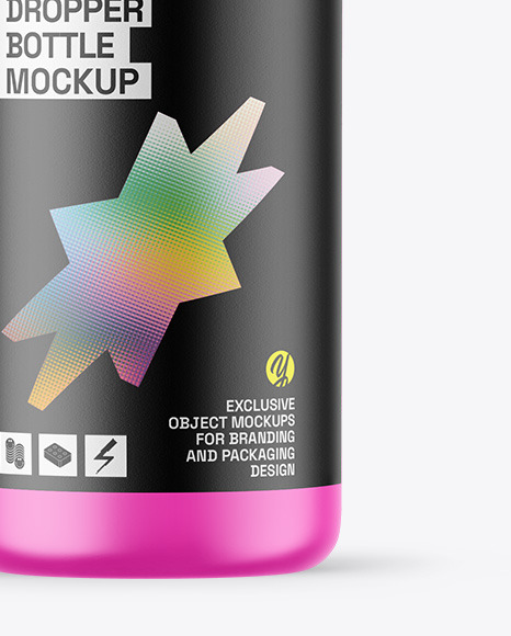 Matte Dropper Bottle Mockup