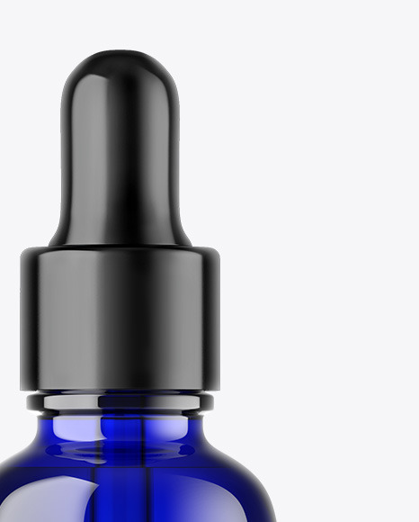 Blue Glass Dropper Bottle Mockup