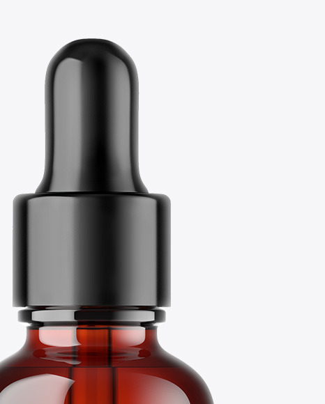 Dark Amber Glass Dropper Bottle Mockup