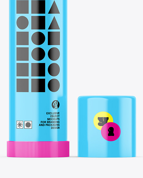 Glossy Lip Balm Tube Mockup