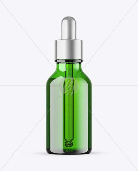 Green Glass Dropper Bottle Mockup