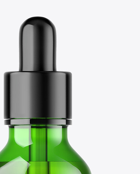 Green Glass Dropper Bottle Mockup