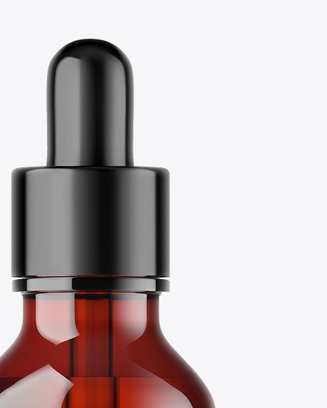 Dark Amber Glass Dropper Bottle Mockup