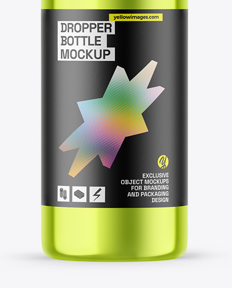 Metallic Dropper Bottle Mockup