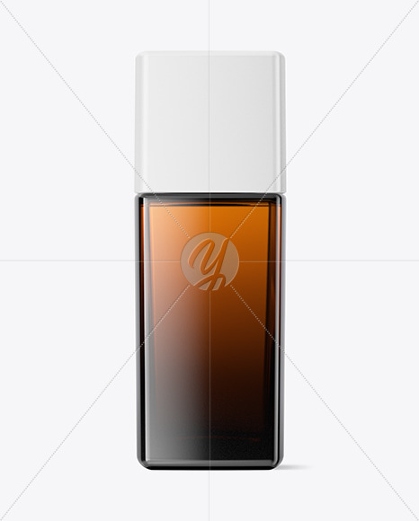 Amber Glass Cosmetic Bottle Mockup