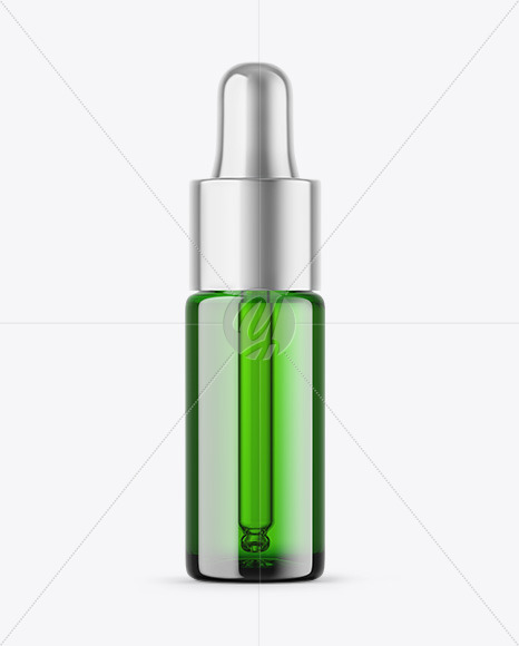 Green Glass Dropper Bottle Mockup