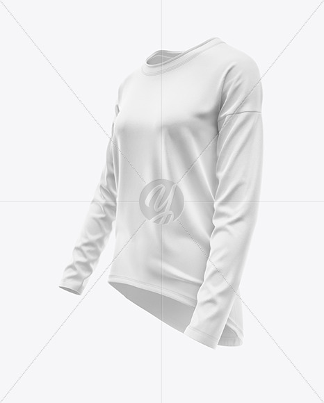 Women's Oversized Long Sleeve T-Shirt Mockup