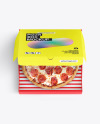 Half Open Kraft Box With Pizza Mockup