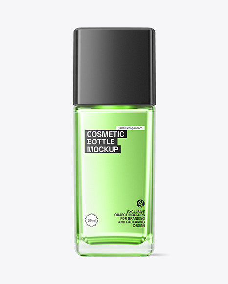 Clear Glass Cosmetic Bottle Mockup