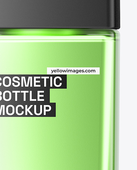 Clear Glass Cosmetic Bottle Mockup