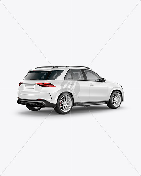 Luxury SUV Mockup - Back Half Side View