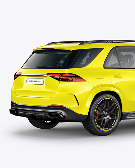 Luxury SUV Mockup - Back Half Side View