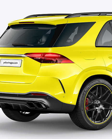 Luxury SUV Mockup - Back Half Side View