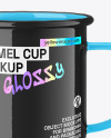 Two Glossy Enamel Cups Mockup