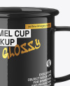 Two Glossy Enamel Cups Mockup