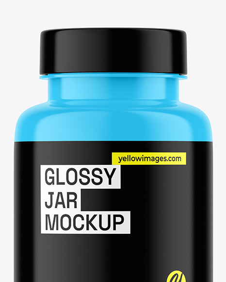 Glossy Plastic Jar Mockup