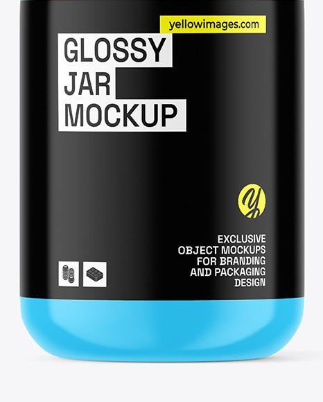 Glossy Plastic Jar Mockup