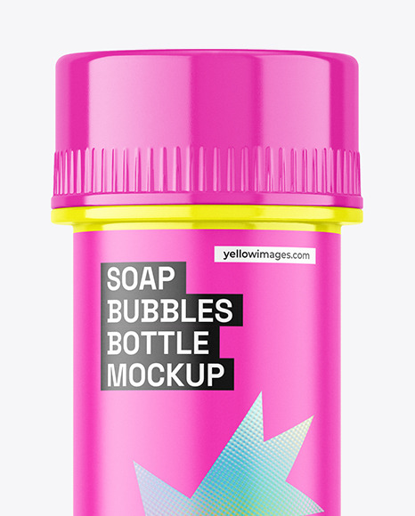 Soap Bubbles Bottle Mockup