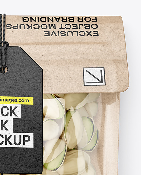 Kraft Paper Flow-Pack w/ Pistachios Mockup