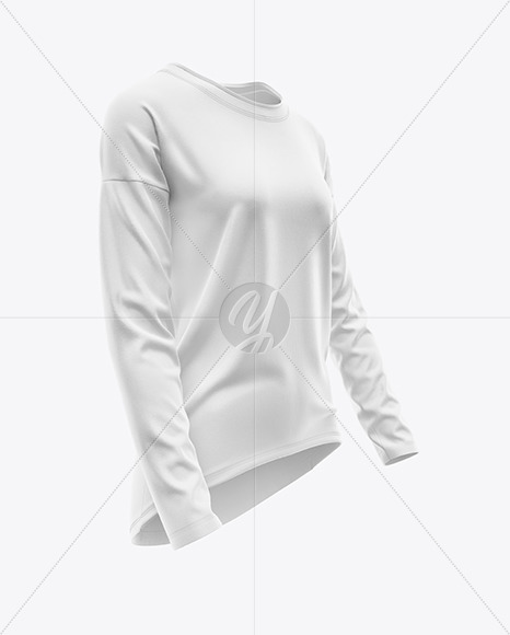 Women's Oversized Long Sleeve T-Shirt Mockup