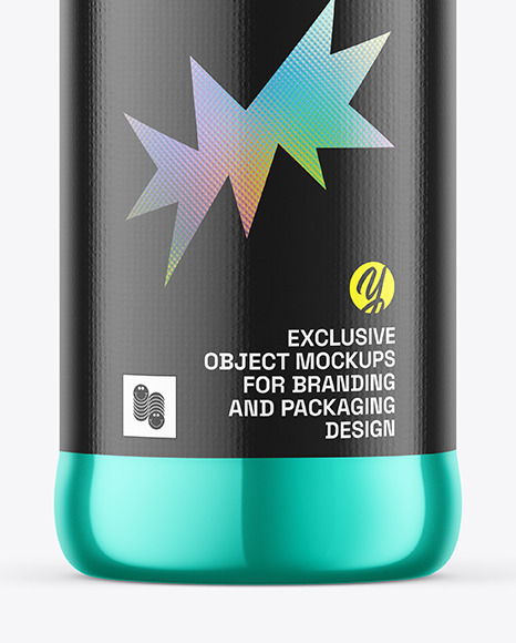 Glossy Metallic Bottle Mockup