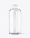 16oz Empty Clear Glass Boston Bottle Mockup