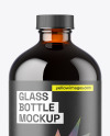 16oz Amber Glass Boston Bottle Mockup